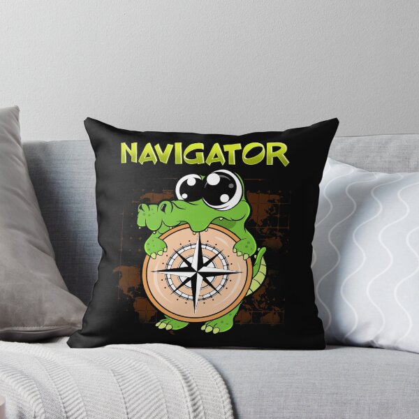 Item preview, Cute & Funny Navigator Pun Alligator Compass designed and sold by perfectpresents.