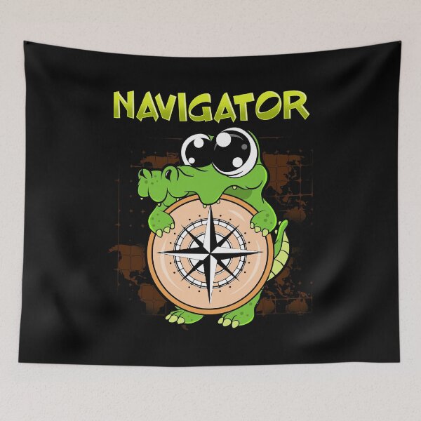 Item preview, Cute & Funny Navigator Pun Alligator Compass designed and sold by perfectpresents.