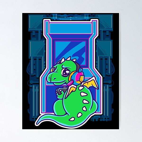 Artikel-Vorschau von Baby Dragon Gamer Nettes und lustiges Arcade-Spiel, designt und verkauft von perfectpresents.