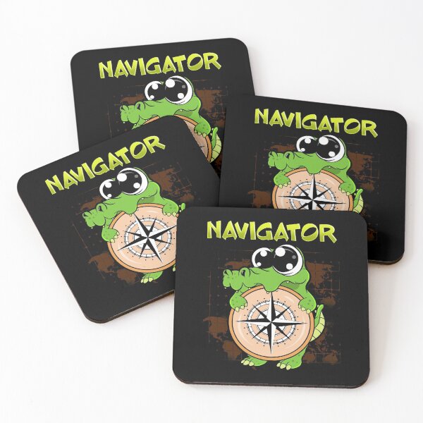 Item preview, Cute & Funny Navigator Pun Alligator Compass designed and sold by perfectpresents.