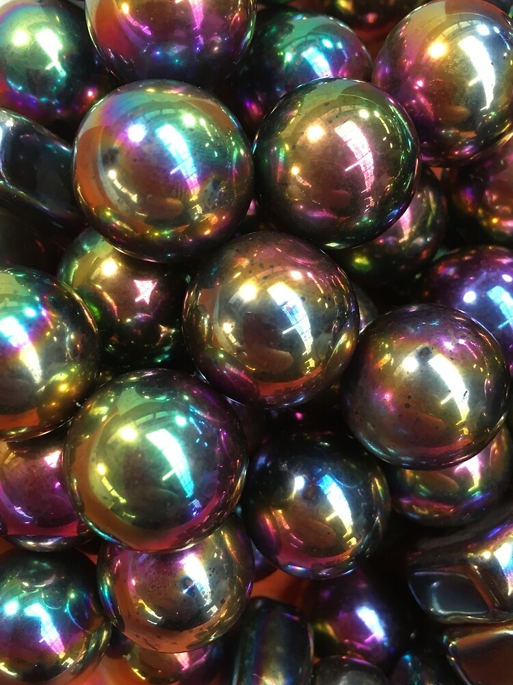 Rainbow Hematite Marbles Poster For Sale By Redsky2night Redbubble