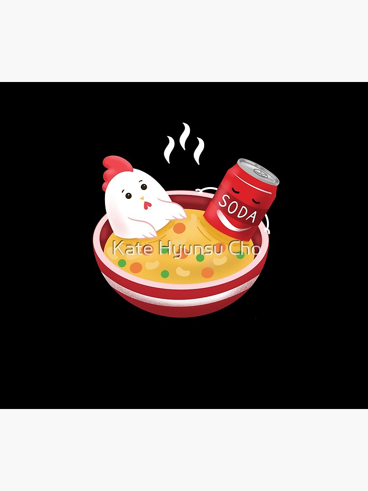 " love Chicken noodle soup with a soda on the side illustration" Poster by Katehyun Redbubble