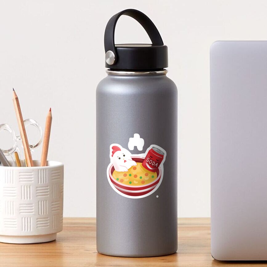 " love Chicken noodle soup with a soda on the side illustration" Sticker for Sale by Katehyun