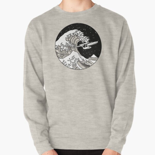 Trek Spaceship in Space - The Great Wave Pullover Sweatshirt