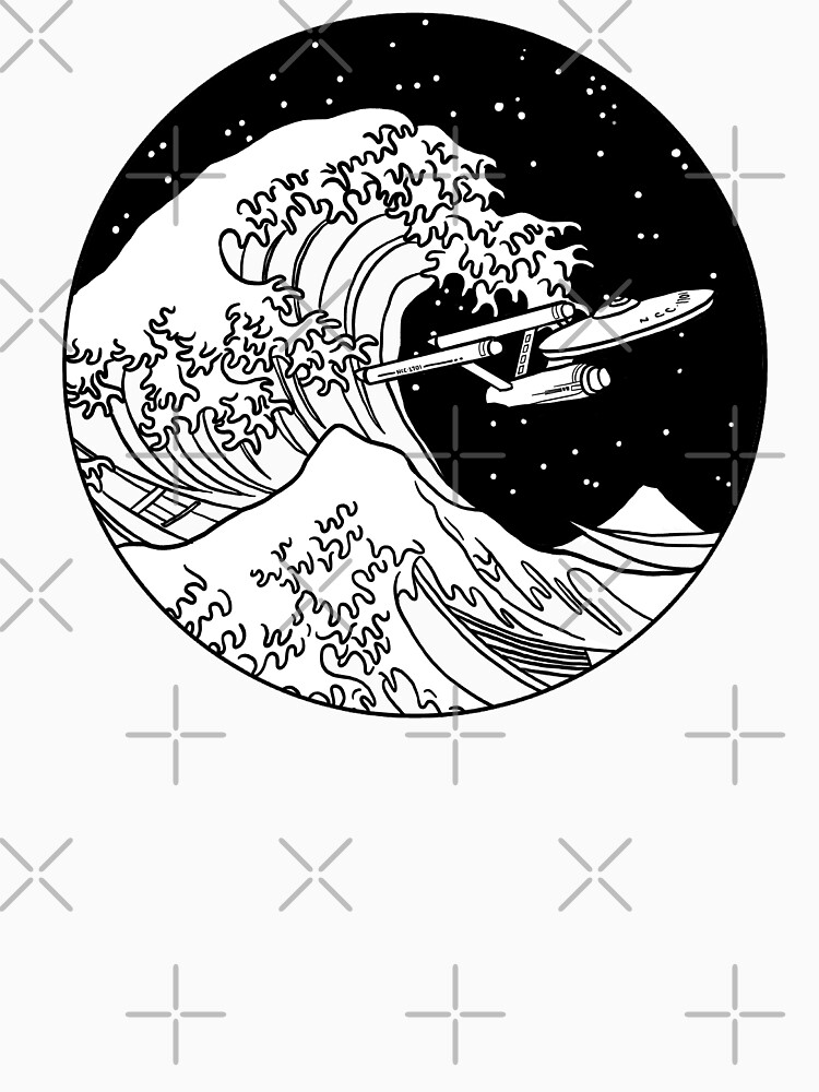 Thumbnail 3 of 3, Tank Top, Trek Spaceship in Space - The Great Wave designed and sold by luciddreame.
