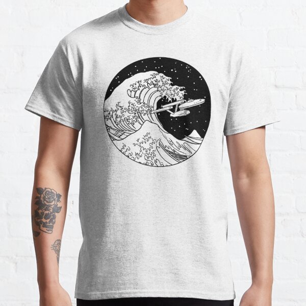 Trek Spaceship in Space - The Great Wave Classic T-Shirt