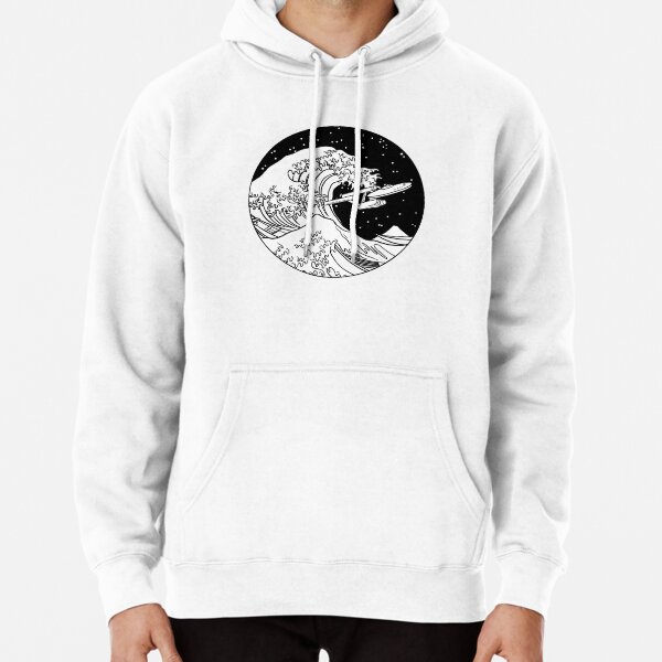 Trek Spaceship in Space - The Great Wave Pullover Hoodie
