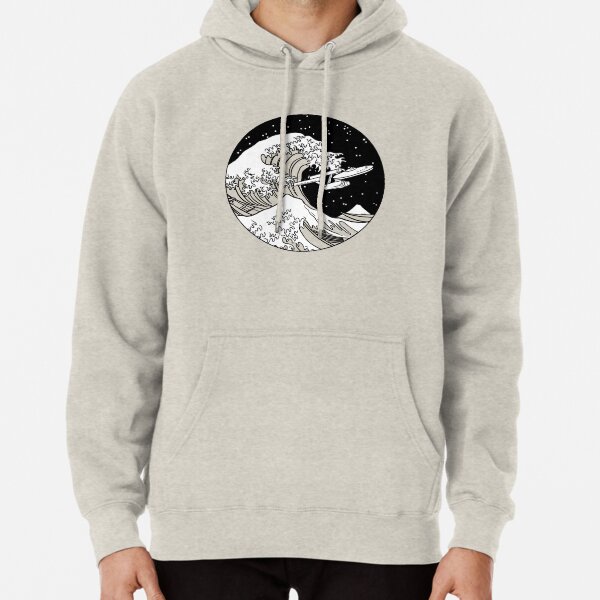 Trek Spaceship in Space - The Great Wave Pullover Hoodie