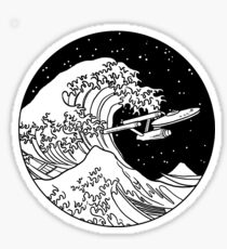 Trek Spaceship in Space - The Great Wave Sticker