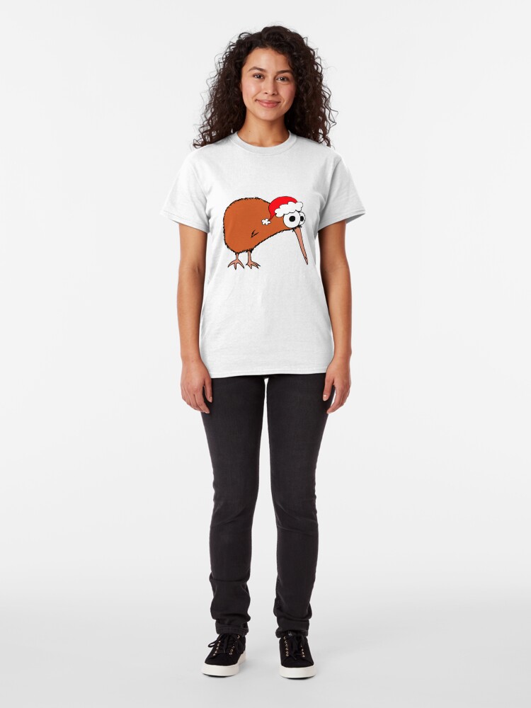 Alternate view of Christmas Kiwi - on white Classic T-Shirt