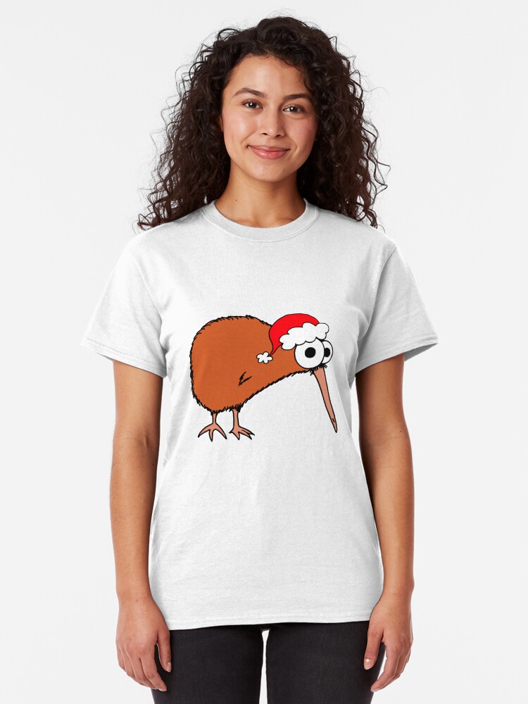 Alternate view of Christmas Kiwi - on white Classic T-Shirt