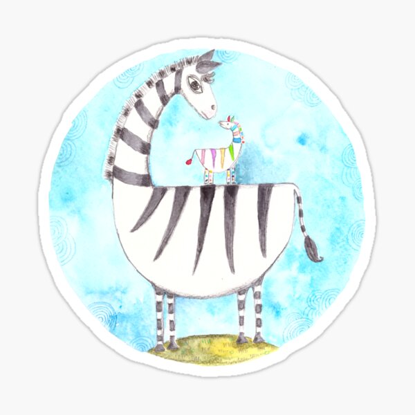 Mama and Baby Zebra Sticker