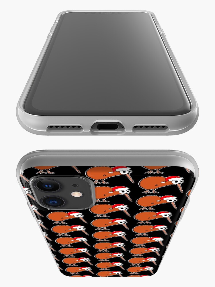 Alternate view of Christmas Kiwi - on black iPhone Case & Cover