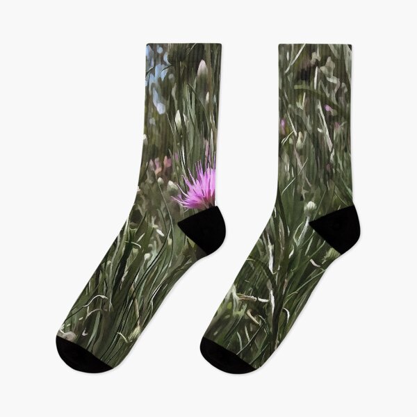 Item preview, Purple Thistle Wildflower Realistic Art designed and sold by taiche.