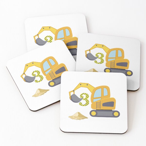 Item preview, 3rd Birthday Yellow Shovel Excavator designed and sold by JanooFactory.