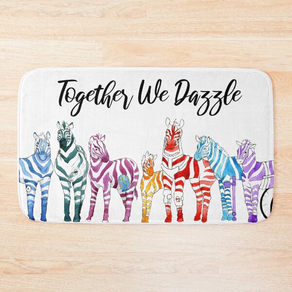 Item preview, Together We Dazzle Rainbow Zebras designed and sold by Blank Expectations.