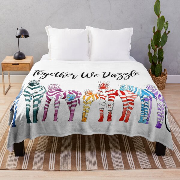 Item preview, Together We Dazzle Rainbow Zebras designed and sold by Blank Expectations.