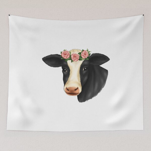 Item preview, Cow Wearing Beautiful Flower Wreath designed and sold by Deanna McRae.