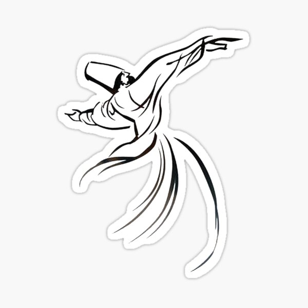 Item preview, Dervish Line Drawing Calligraphy Style In Black designed and sold by taiche.