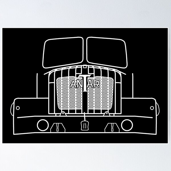 Item preview, Thornycroft Mighty Antar classic heavy truck outline graphic (white) designed and sold by soitwouldseem.