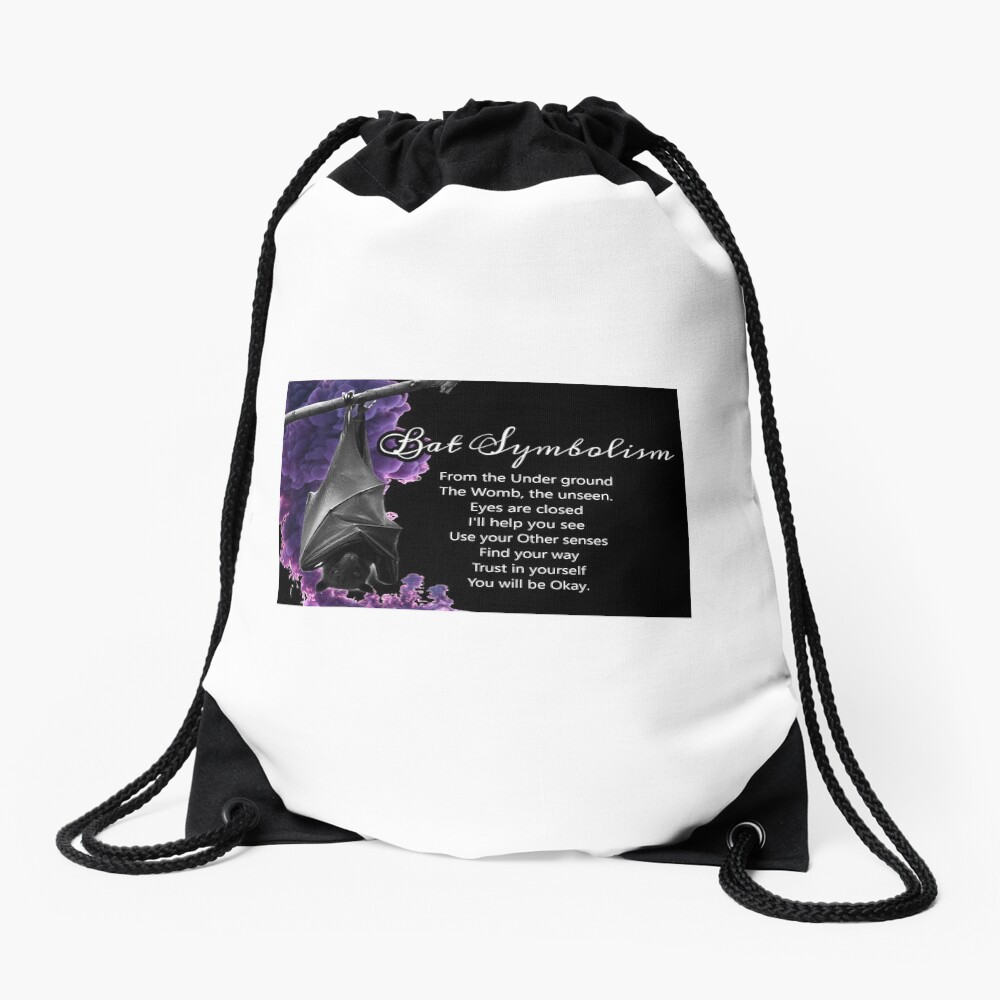 Bat Symbolism Drawstring Bag