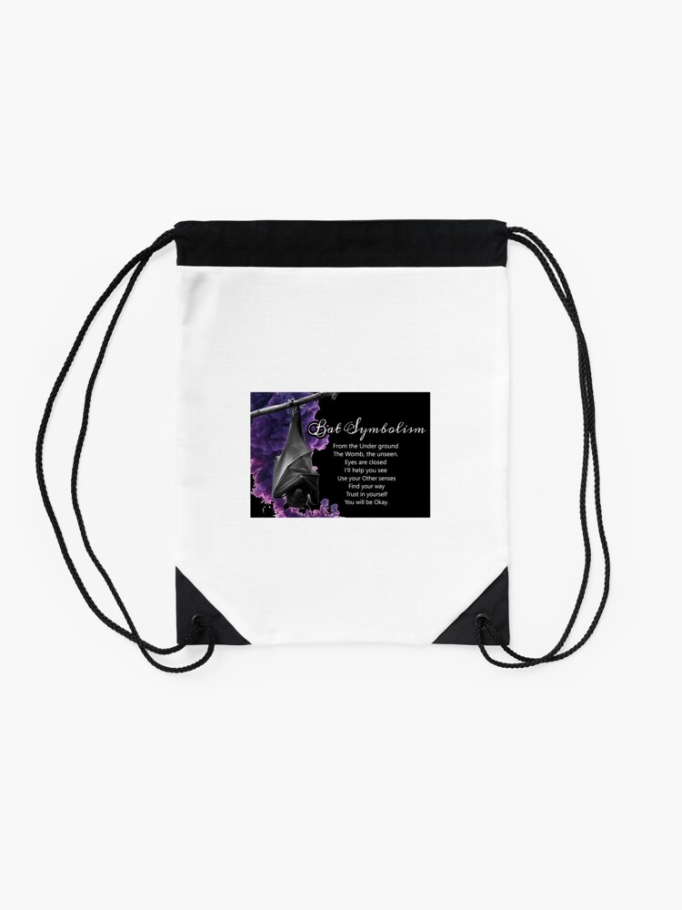 Alternate view of Bat Symbolism Drawstring Bag