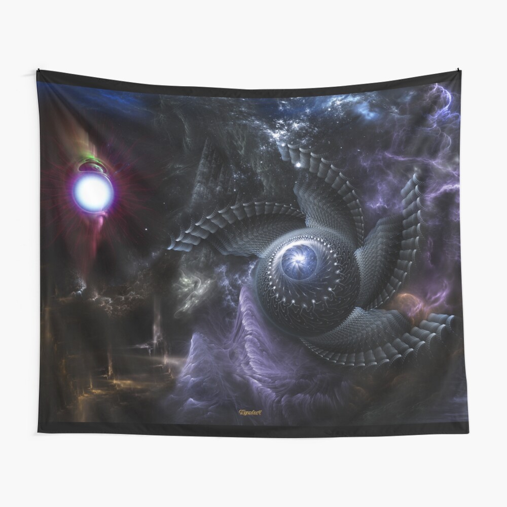 When Universes Collide Fractal Fantasy Spacescape by Xzendor7 Decorative Art Print Tapestry