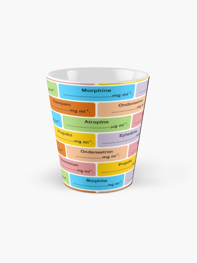 "Anesthesia Drug Label Pattern Anaesthesia" Mug by VersiMerch Redbubble