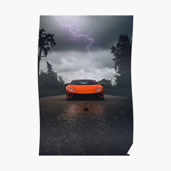 LAMBORGHINI DANS LA TEMPÊTE Poster