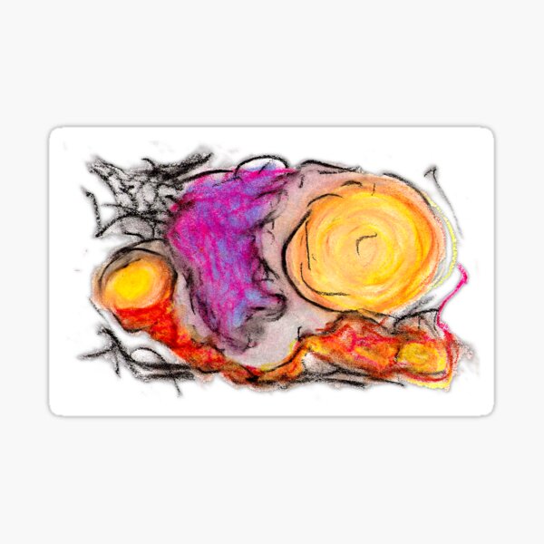 sdtho_art | oil pastel on paper - abstract Sticker