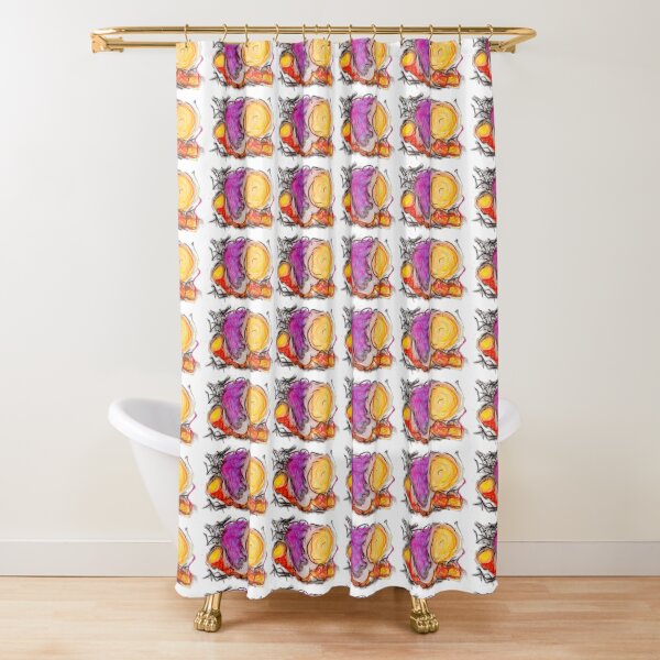 sdtho_art | oil pastel on paper - abstract Shower Curtain