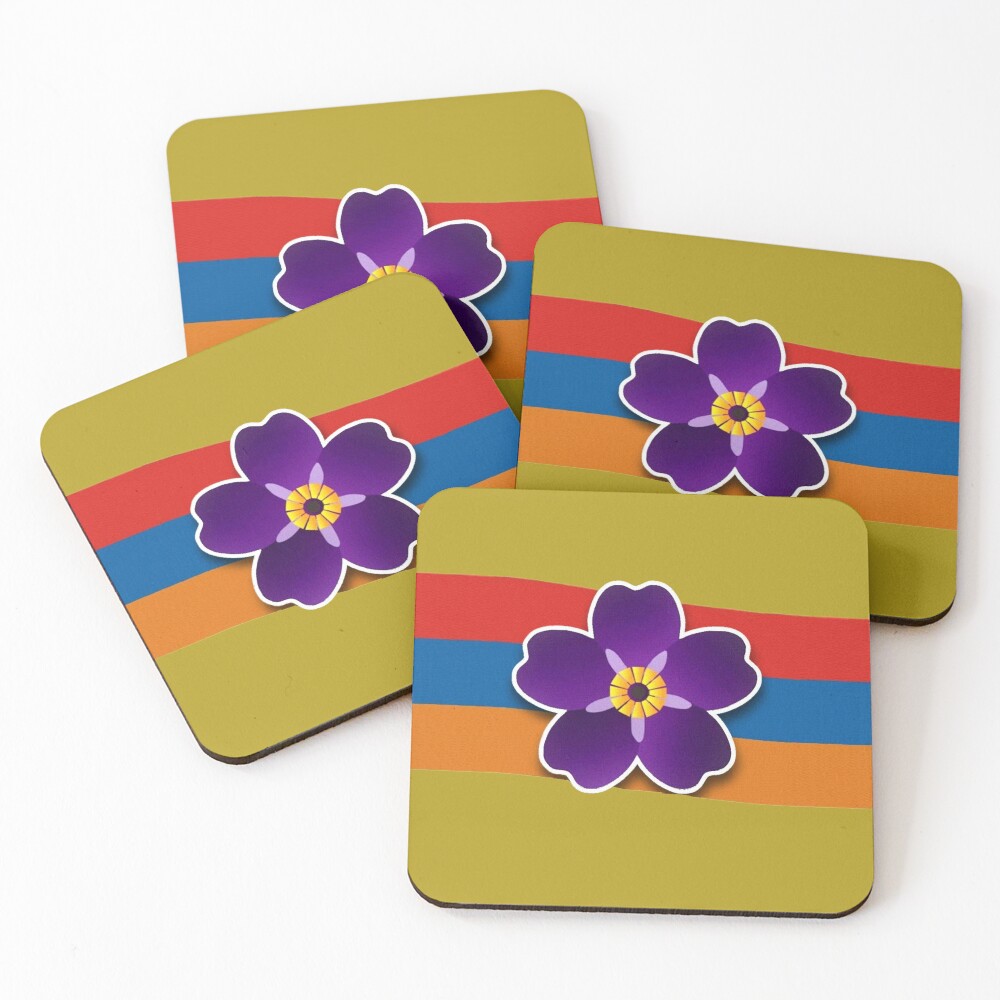 “Armenian Forget me Not Flower” Coasters (Set of 4) for Sale by