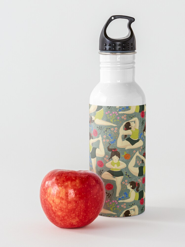 Alternate view of Yoga Love in blue Water Bottle