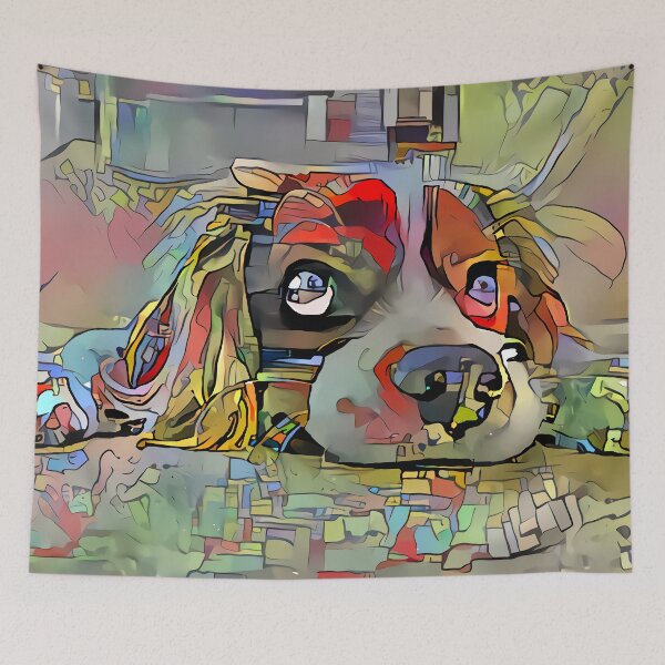 Item preview, colorful dog designed and sold by watwateroo.
