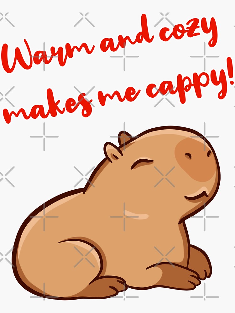 Capybara with a leaf, eat your greens! Sticker for Sale by manydoodles