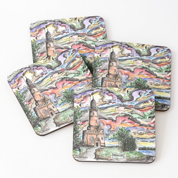 Item preview, Kiel - Holtenau Lighthouse, Germany | Pen and watercolour illustration designed and sold by fellbaum-art.