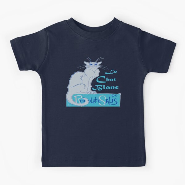 Tournee Chat Blanc Parody Le Chat Noir Distressed Kids T Shirt By Taiche Redbubble