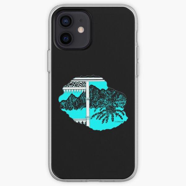 Map of Reunion Island, Indian Ocean, France iPhone Soft Case