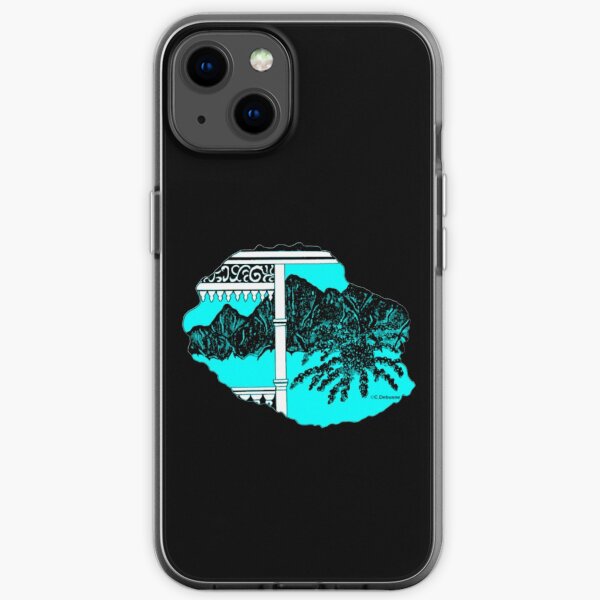 Map of Reunion Island, Indian Ocean, France iPhone Soft Case