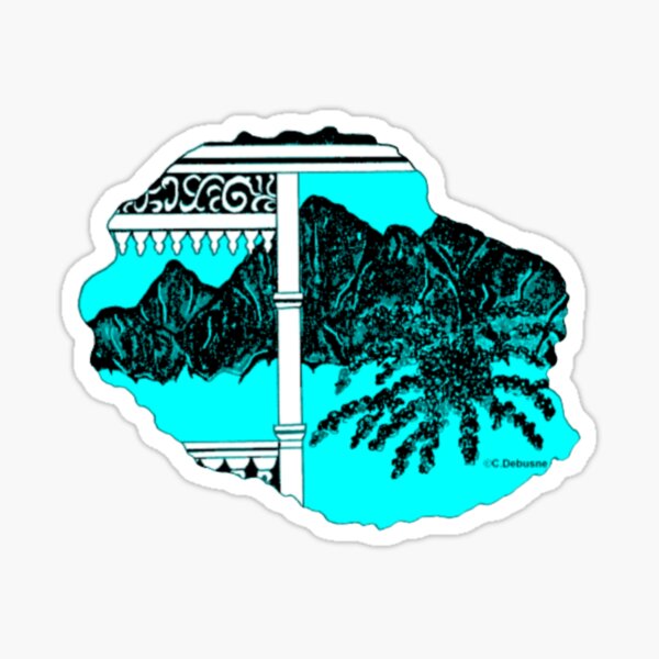 Map of Reunion Island, Indian Ocean, France Sticker