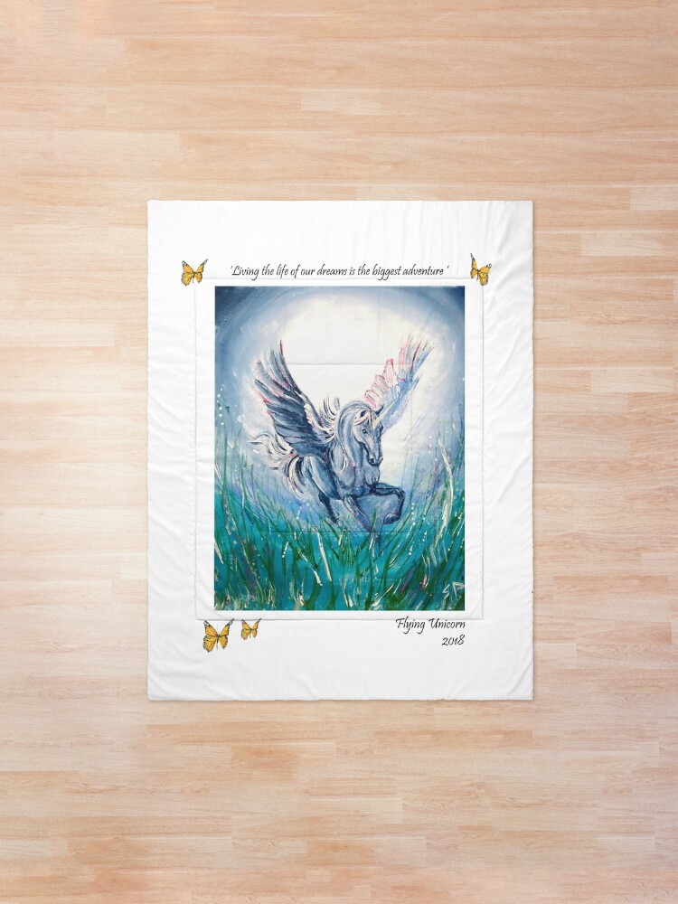 Alternate view of Flying Unicorn Comforter