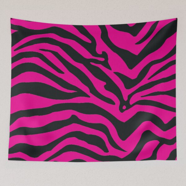 Item preview, Bright Pink Tiger Stripes Striped fur Animal Africa Pattern Black Pink designed and sold by funnytshirtemp.