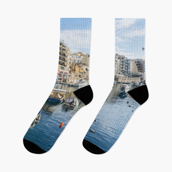 Item preview, Cheerful Colourful Silky Mediterranean Harbour  designed and sold by Georgia Mizuleva.