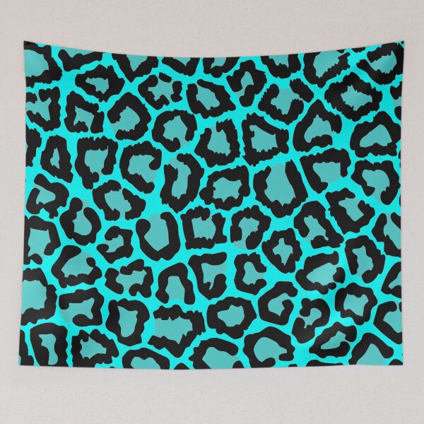 Item preview, Black Blue Aqua Cheetah Leopard spotted fur Animal Africa Pattern designed and sold by funnytshirtemp.