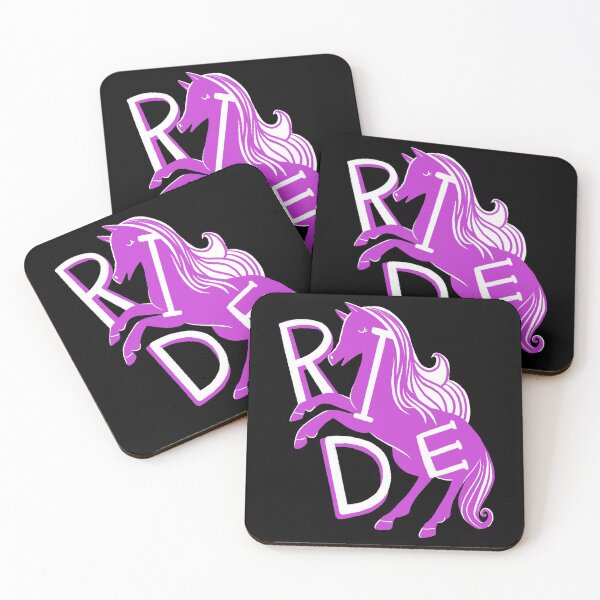 Item preview, RIDE hand drawn type pink horse/pony designed and sold by jasmineberry.