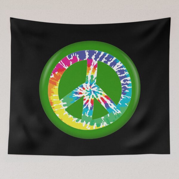 Item preview, Tie Dye Peace Sign Green Polka Dot Background designed and sold by highparkoutlet.
