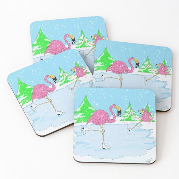 Item preview, Flamingo Skaters Christmas designed and sold by saraperry.