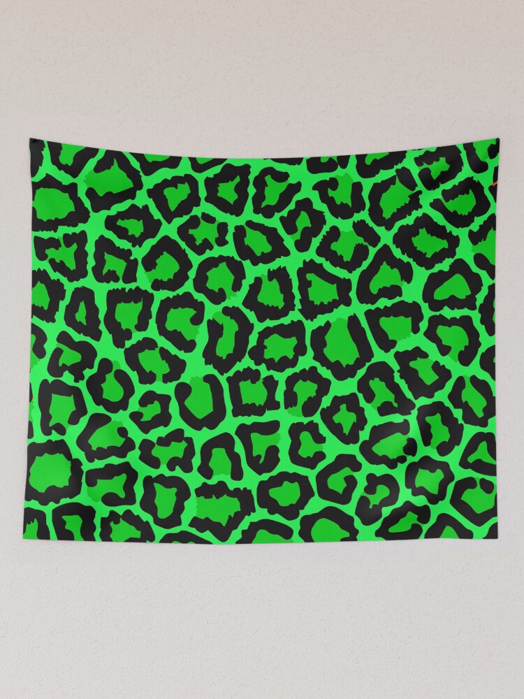 Black Fluorescent Green Snow Leopard spotted fur Animal Africa