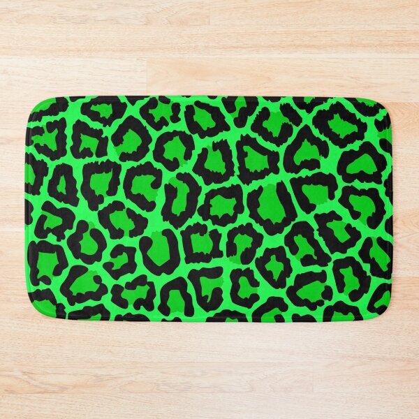 Item preview, Black Fluorescent Green Snow Leopard spotted fur Animal Africa Pattern designed and sold by funnytshirtemp.