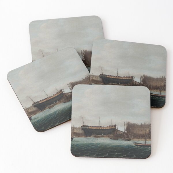 Item preview, Untitled (Thames-side shipyard ) early-mid 19th century designed and sold by anmm.
